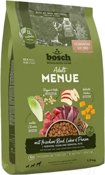 Изображение товара Сухой корм для собак Bosch Petfood HPC Menue Adult говядина с рожью и овсом / 5414001 (1кг)