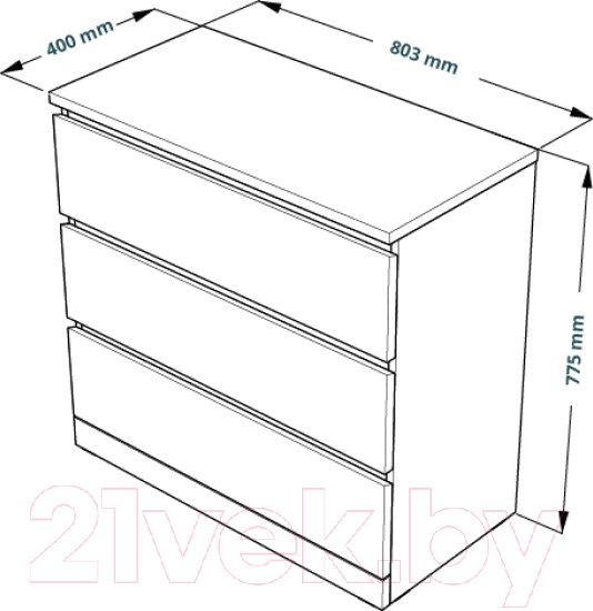 Изображение товара Комод Mio Tesoro Варма 3 (серый)