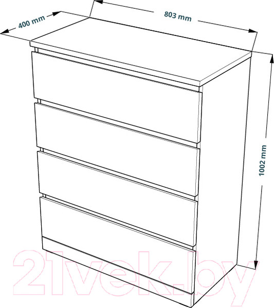 Изображение товара Комод Mio Tesoro Варма 4 (серый)