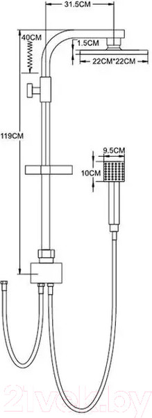 Изображение товара Душевая система Wisent WP3500-2