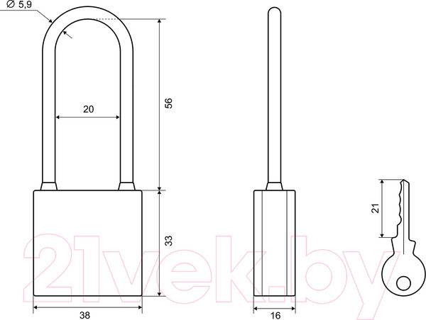 Изображение товара Замок навесной Palladium 303F-40L