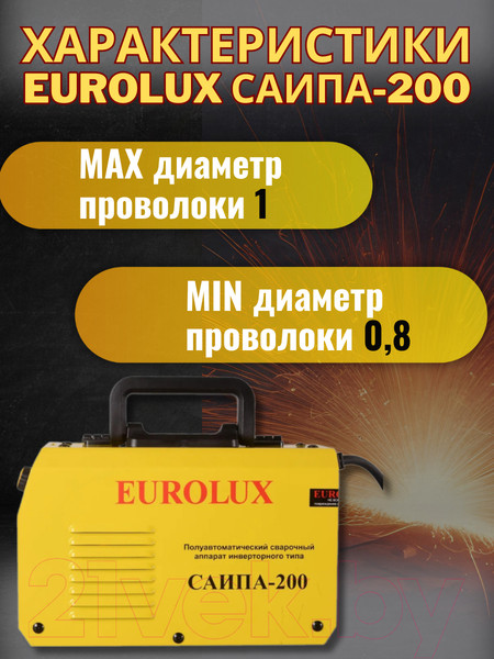 Изображение товара Полуавтомат сварочный EUROLUX САИПА-200 (65/143)
