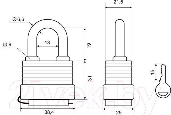 Изображение товара Замок навесной Palladium 905WP-30