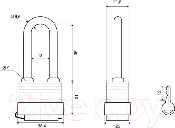 Изображение товара Замок навесной Palladium 905WP-30L