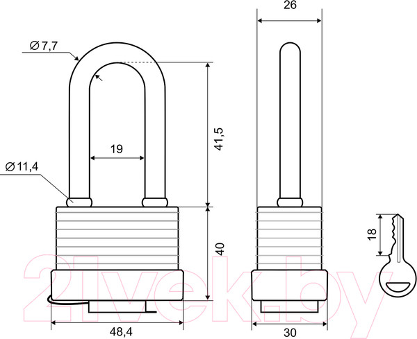Изображение товара Замок навесной Palladium 905WP-40L