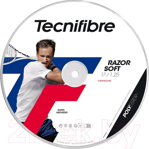 Изображение товара Струна для теннисной ракетки Tecnifibre Razor Soft 1.25 / 04RRAS125N (200м, темно-серый)