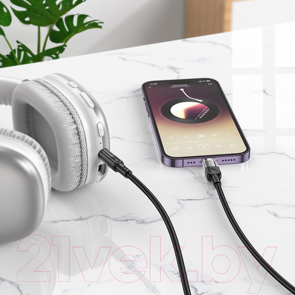 Изображение товара Кабель Hoco UPA27 Lightning - AUX (1м, черный)