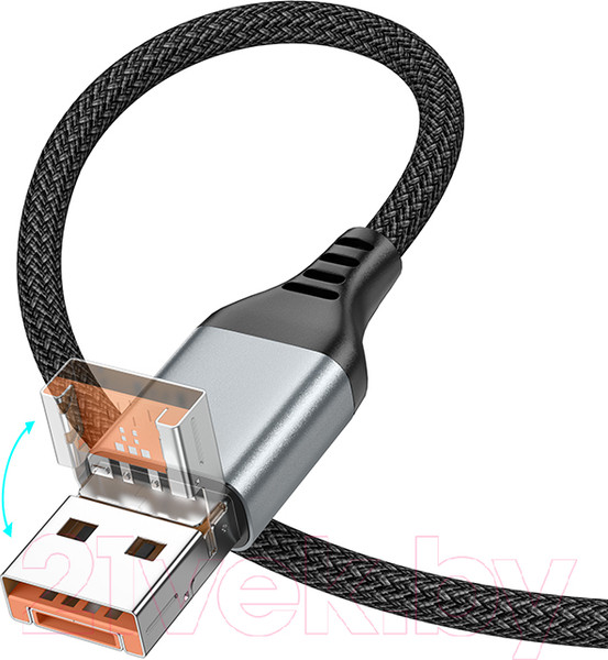 Изображение товара Кабель Hoco U128 2в1 USB/Type-C to Type-C (черный)