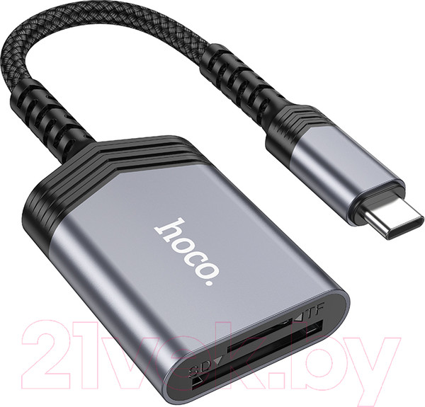 Изображение товара Картридер Hoco UA25 2в1 Type-C/SD/TF Card (металлик)