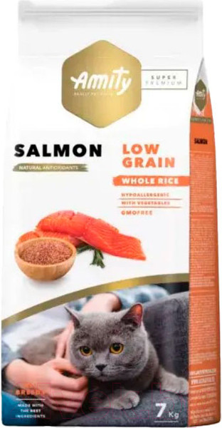 Изображение товара Сухой корм для кошек Amity Super Premium с лососем (7кг)