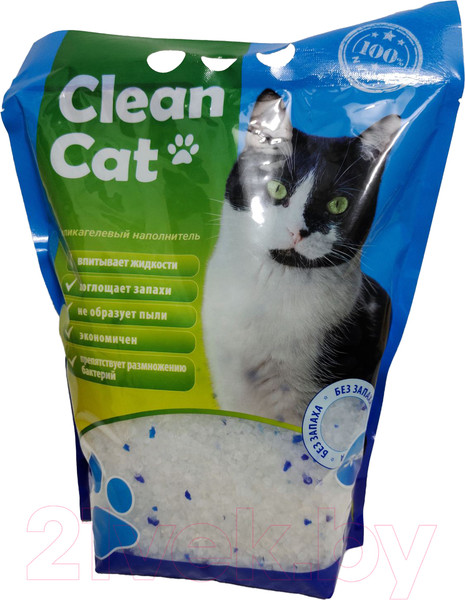 Изображение товара Наполнитель для туалета Clean Cat Силикагелевый без запаха (3.8л)