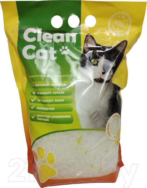 Изображение товара Наполнитель для туалета Clean Cat Силикагелевый ромашка (3.8л)