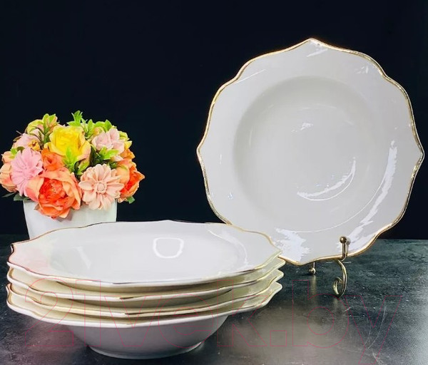 Изображение товара Набор тарелок Lenardi Magnolia Gold 205-578 (6шт)