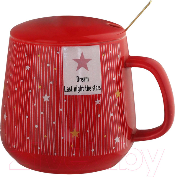 Изображение товара Кружка с ложкой Lenardi 315-046 (с крышкой и ложкой)