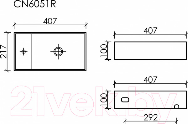 Изображение товара Умывальник Ceramica Nova Element R CN6051RMH (антрацит матовый)