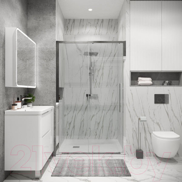 Изображение товара Душевая дверь Grossman Cosmo 110x195 / 100.K33.02.110.10.00 (хром/стекло прозрачное)