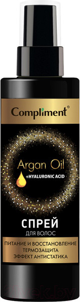 Изображение товара Спрей для волос Compliment Argan Oi + Hyaluronic Acid Питание и восстановление (200мл)