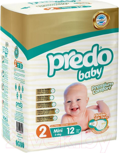 Изображение товара Подгузники детские Predo Baby №2 3-6 кг (12шт)