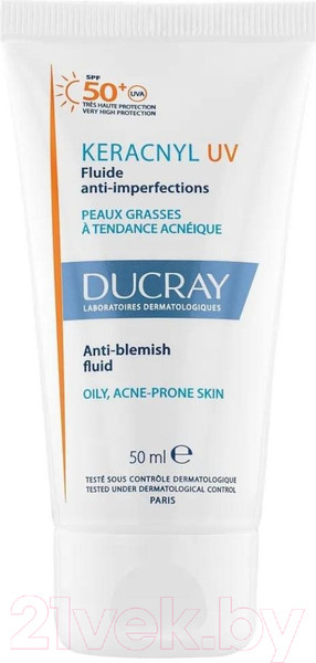 Изображение товара Крем солнцезащитный Ducray Keracnyl UV Флюид для жирной кожи SPF 50+ (50мл)