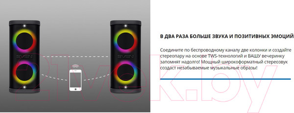 Изображение товара Портативная колонка Sven PS-930 (черный)