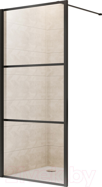 Изображение товара Душевая стенка Adema Смарт компакт 90 Walk-In (черный)