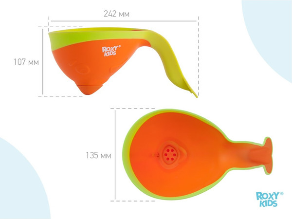 Изображение товара Ковшик для купания Roxy-Kids Flipper RBS-004-OO с лейкой (оранжевый)