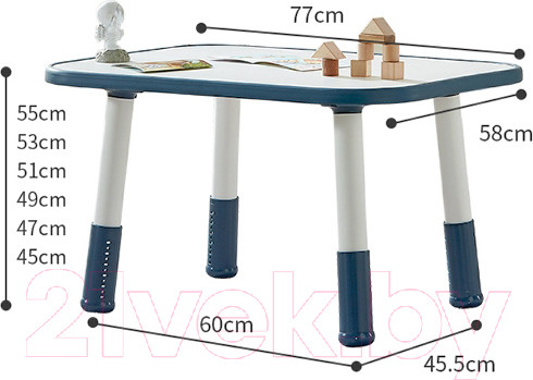 Изображение товара Комплект мебели с детским столом NINO Standart BS-8832P (розовый)