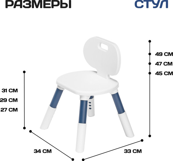 Изображение товара Комплект мебели с детским столом NINO Standart BS-8832P (синий)