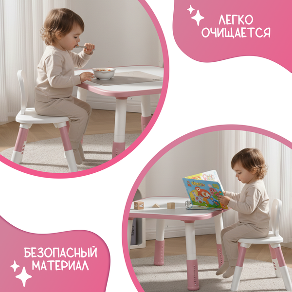 Изображение товара Комплект мебели с детским столом NINO Standart BS-8832P (розовый)