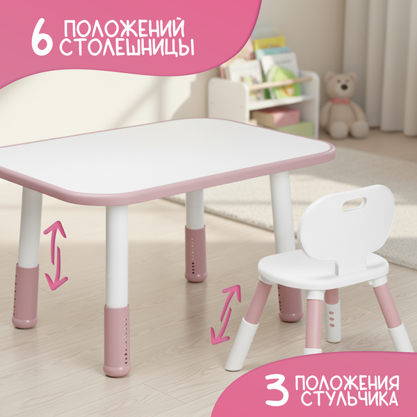 Изображение товара Комплект мебели с детским столом NINO Standart BS-8832P (розовый)