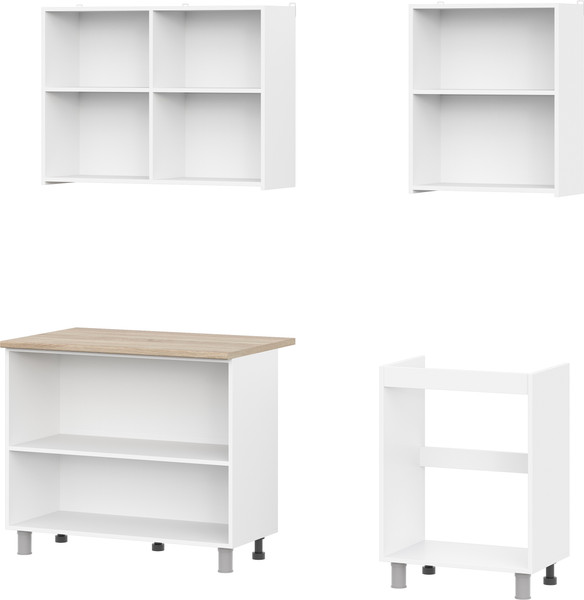 Изображение товара Кухонный гарнитур Mio Tesoro КГ-6 1600 (белый текстурный/дуб сонома)