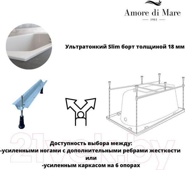 Изображение товара Ванна акриловая Amore di Mare Nicole 170x75