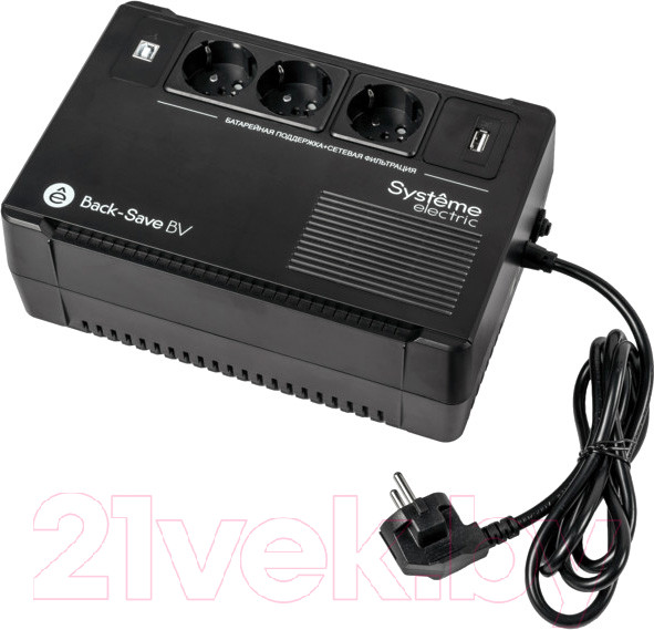 Изображение товара ИБП Systeme (Schneider) Electric Back-Save BV 800ВА AVR 3 Schuko 230В 1 USB-A / BVSE800RS