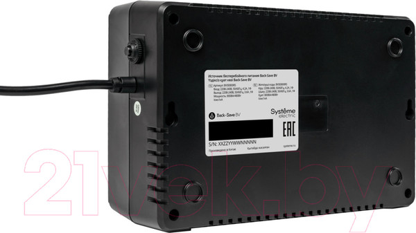 Изображение товара ИБП Systeme (Schneider) Electric Back-Save BV 800ВА AVR 3 Schuko 230В 1 USB-A / BVSE800RS