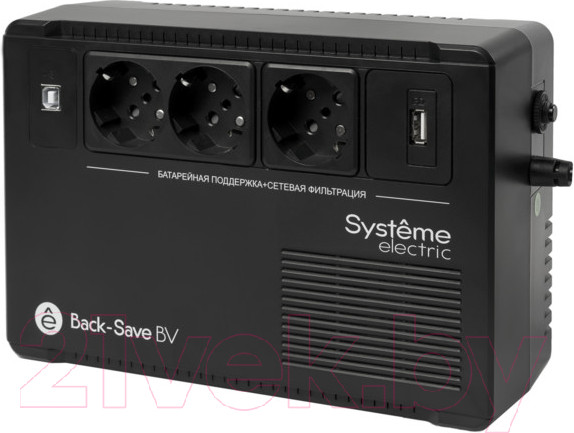 Изображение товара ИБП Systeme (Schneider) Electric Back-Save BV 800ВА AVR 3 Schuko 230В 1 USB-A / BVSE800RS