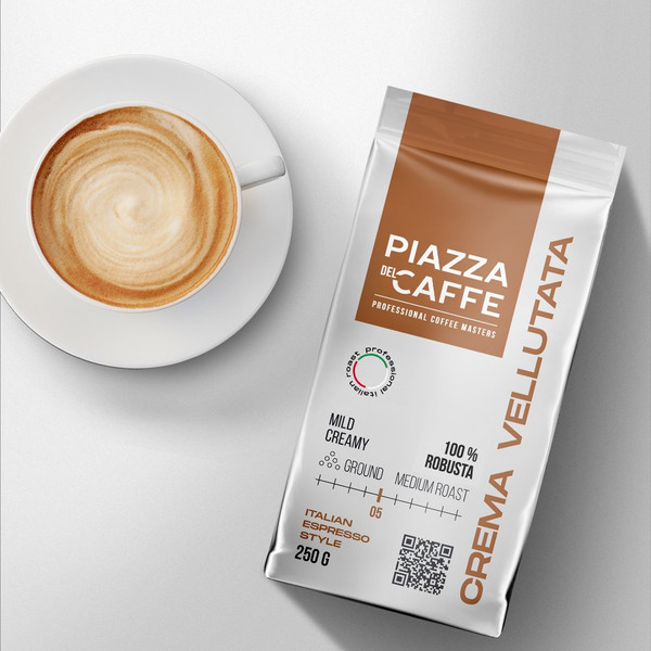 Изображение товара Кофе молотый Piazza del Caffe Crema Vellutata (250г)