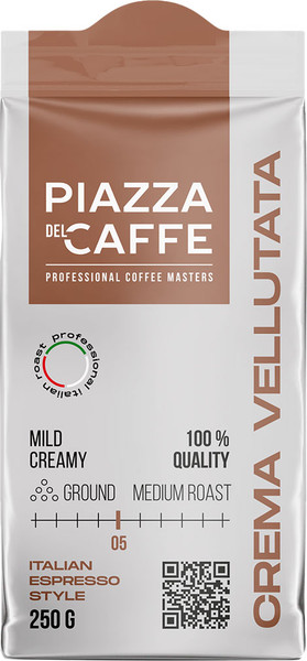Изображение товара Кофе молотый Piazza del Caffe Crema Vellutata (250г)