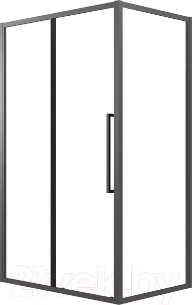 Изображение товара Душевая стенка Grossman Cosmo 200.K33.02.80.21.00 / 80x195 (черный матовый/стекло прозрачное)