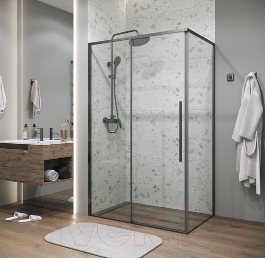 Изображение товара Душевая стенка Grossman Galaxy 200.K33.01.80.42.00 80x195 (графит сатин/ стекло прозрачное)