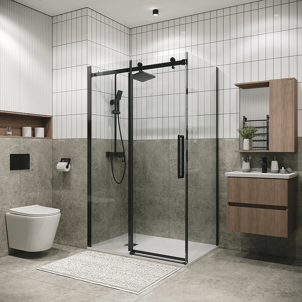 Изображение товара Душевая стенка Grossman Classic 80x195 / 200.K33.04.80.42.00 (графит сатин/стекло прозрачное)