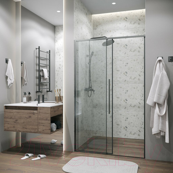 Изображение товара Душевая дверь Grossman Galaxy 130x195 / 100.K33.01.130.42.00 (графит сатин/ стекло прозрачное)