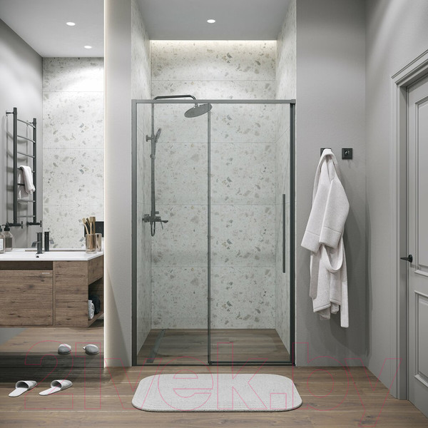 Изображение товара Душевая дверь Grossman Galaxy 130x195 / 100.K33.01.130.42.00 (графит сатин/ стекло прозрачное)