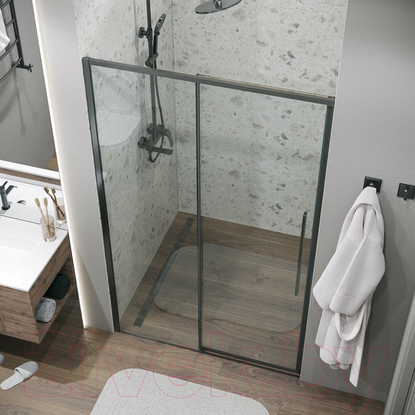 Изображение товара Душевая дверь Grossman Galaxy 130x195 / 100.K33.01.130.42.00 (графит сатин/ стекло прозрачное)