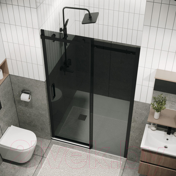 Изображение товара Душевая дверь Grossman Classic 110x195 / 100.K33.04.110.21.10 (черный матовый/стекло тонированное)