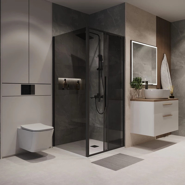 Изображение товара Душевой уголок Niagara 90x100x195 NG-85-9TB-TB100-34 (черный матовый/тонированное стекло)