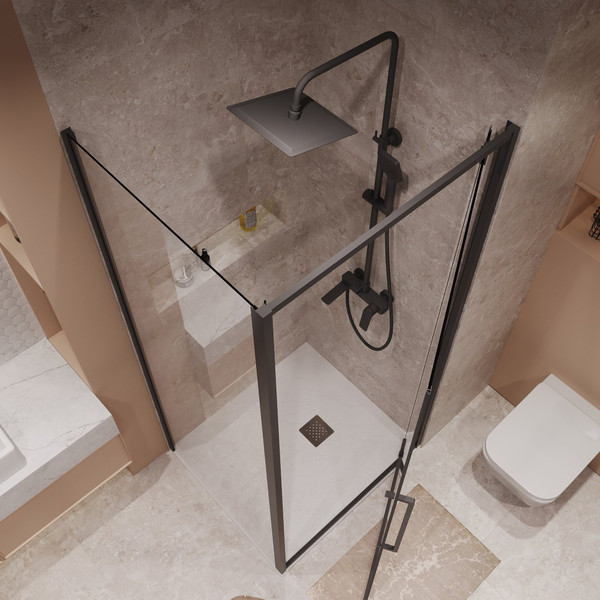 Изображение товара Душевой уголок Niagara 90x100x195 NG-85-9AB-A100B-34 (черный матовый/прозрачное стекло)