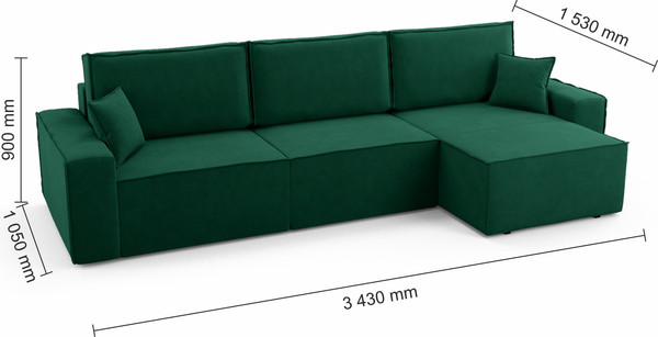 Изображение товара Диван угловой Mio Tesoro Бриз правый (Velutto 33)