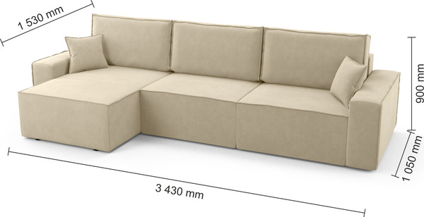 Изображение товара Диван угловой Mio Tesoro Бриз левый (Velutto 04)