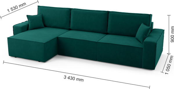 Изображение товара Диван угловой Mio Tesoro Бриз левый (Velutto 20)