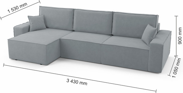 Изображение товара Диван угловой Mio Tesoro Бриз левый (Velutto 52)